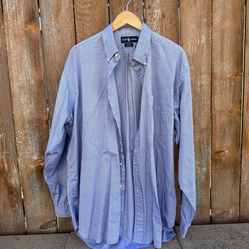Ralph Lauren Blake Light Blue Casual Button Down Long Sleeve Shirt Size XL